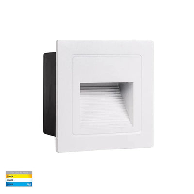 Havit Lighting Lighting HV3112T-WHT-240V | HV3112T-WHT-12V - White Square Recessed LED Step Light Lights-For-You HV3112T-WHT-240V