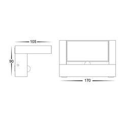 Havit Lighting Lighting HV3731T-BLK-PIR - Aluminium Black Adjustable 12w LED Floodlight with Sensor Lights-For-You HV3731T-BLK-PIR