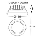 Havit Lighting Lighting HV5522T-BLK | HV5522T-BLK-24V - Polly Polycarbonate Black Fixed LED Downlight Lights-For-You
