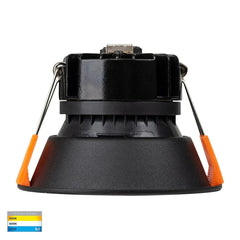 Havit Lighting Lighting HV5528T-BC - Gleam Black with Chrome Insert Tri Colour Fixed Deep LED Downlight Lights-For-You HV5528T-BC