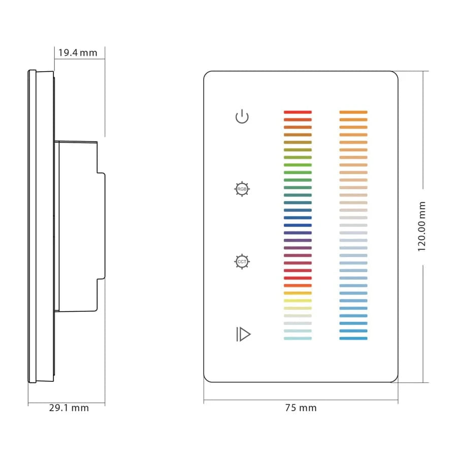 Havit Lighting Lighting HV9101-2834-5C - RGBCW LED Strip Touch Panel Controller Lights-For-You HV9101-2834-5C