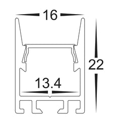 Havit Lighting Lighting HV9693-1622-BLK - Shallow Square Aluminium Profile Lights-For-You