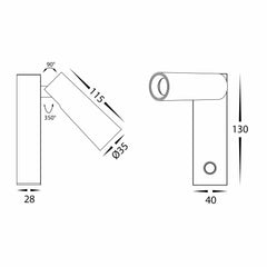 Havit Lighting Lighting Lesen Indoor LED Wall Light in Black or White Havit Lighting - HV3686T Lights-For-You