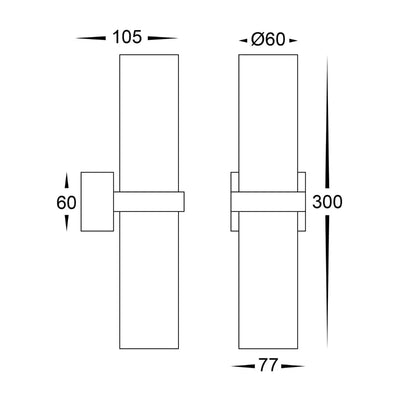 Havit Lighting Lighting Luz Outdoor Up/Down LED Wall Light 2Lt in Black Havit Lighting - HV10291T Lights-For-You HV10291T