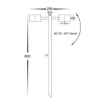 Havit Lighting Lighting Mini Tivah Double Adjustable LED Bollard Spike Light MR11 Black Havit Lighting - HV1425MR11NW Lights-For-You HV1425MR11NW