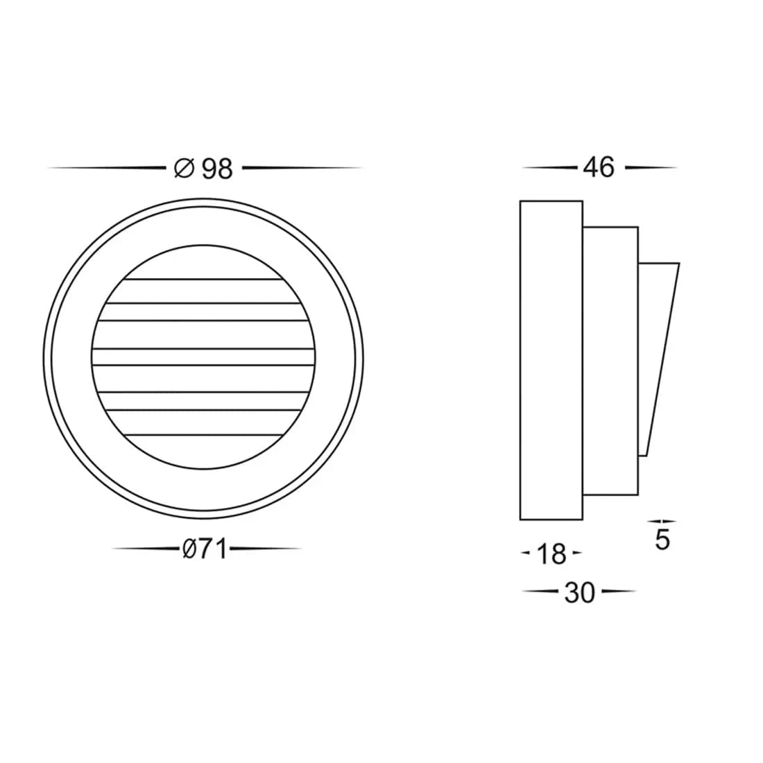 Havit Lighting Lighting Pinta LED Louvered Step Light CCT 2w White Havit Lighting - HV2925T-12V-WHT Lights-For-You HV2925T-12V-WHT