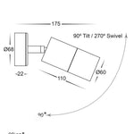 Havit Lighting Lighting Titanium Aluminium Single Adjustable Wall Light Havit Lighting - HV1285T, HV1287GU10T, HV1287MR16T Lights-For-You