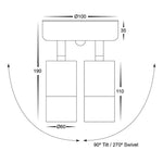 Havit Lighting Lighting Tivah Double Adj. Wall Pillar Light with Sensor CCT in 316 Stainless Steel Havit Lighting - HV1305T-PIR, HV1306T-PIR Lights-For-You