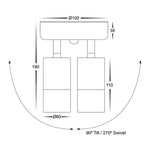 Havit Lighting Lighting Tivah Double Adj. Wall Pillar Light with Sensor CCT in White Havit Lighting - HV1335T-PIR, HV1336T-PIR Lights-For-You