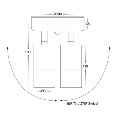 Havit Lighting Lighting Tivah Double Adj. Wall Pillar Light with Sensor CCT in White Havit Lighting - HV1335T-PIR, HV1336T-PIR Lights-For-You