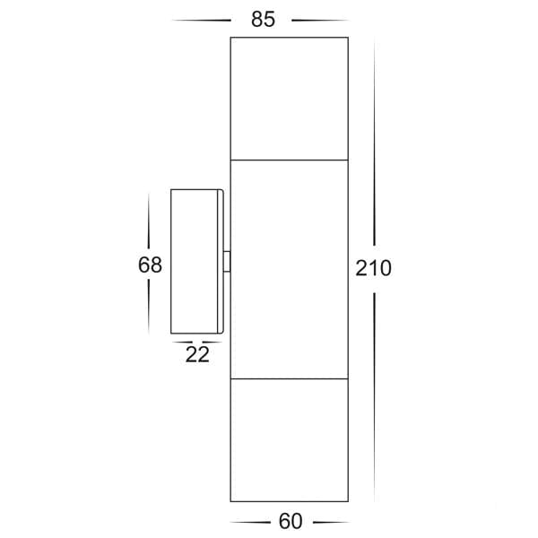 Havit Lighting Outdoor Up/Down Wall Lights Matt Black Up/Down Wall Pillar Light Lights-For-You