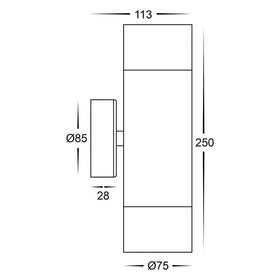 Havit Lighting Outdoor Up/Down Wall Lights Maxi Up/Down LED Wall Light CCT 24w Lights-For-You HV1008T 9350418018861