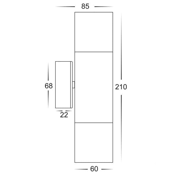 Havit Lighting Outdoor Up/Down Wall Lights Titanium Aluminium Up Down Wall Light Lights-For-You