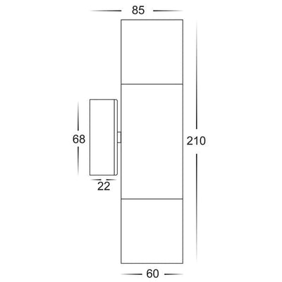 Havit Lighting Outdoor Up/Down Wall Lights Titanium Aluminium Up Down Wall Light Lights-For-You
