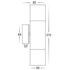 Havit Lighting Outdoor Up/Down Wall Lights Titanium Aluminium Up Down Wall Light Lights-For-You