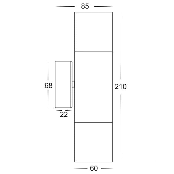 Havit Lighting Outdoor Up/Down Wall Lights Tivah Matt Silver Up Down Wall Light Lights-For-You