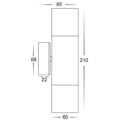 Havit Lighting Outdoor Up/Down Wall Lights Tivah Matt Silver Up Down Wall Light Lights-For-You
