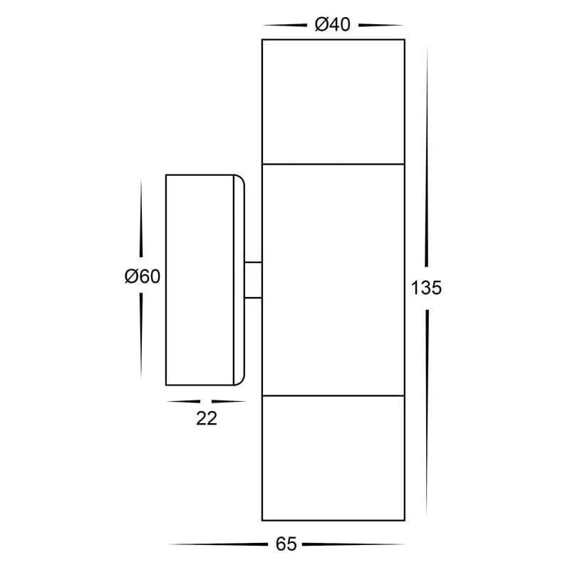 Havit Lighting Outdoor Up/Down Wall Lights Tivah Mini Up/Down Wall Light Lights-For-You HV1027MR11NW 9350418018731