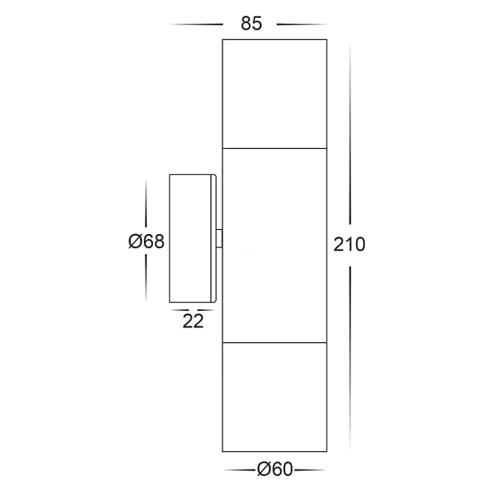 Havit Lighting Outdoor Up/Down Wall Lights Tivah Solid Brass TRI Colour Up & Down Lights-For-You