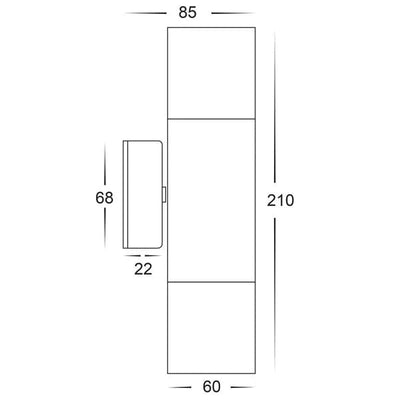 Havit Lighting Outdoor Up/Down Wall Lights Tivah Up/Down Wall Pillar Light TRI Colour Lights-For-You