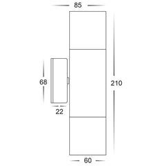 Havit Lighting Outdoor Up/Down Wall Lights Tivah Up/Down Wall Pillar Light TRI Colour Lights-For-You