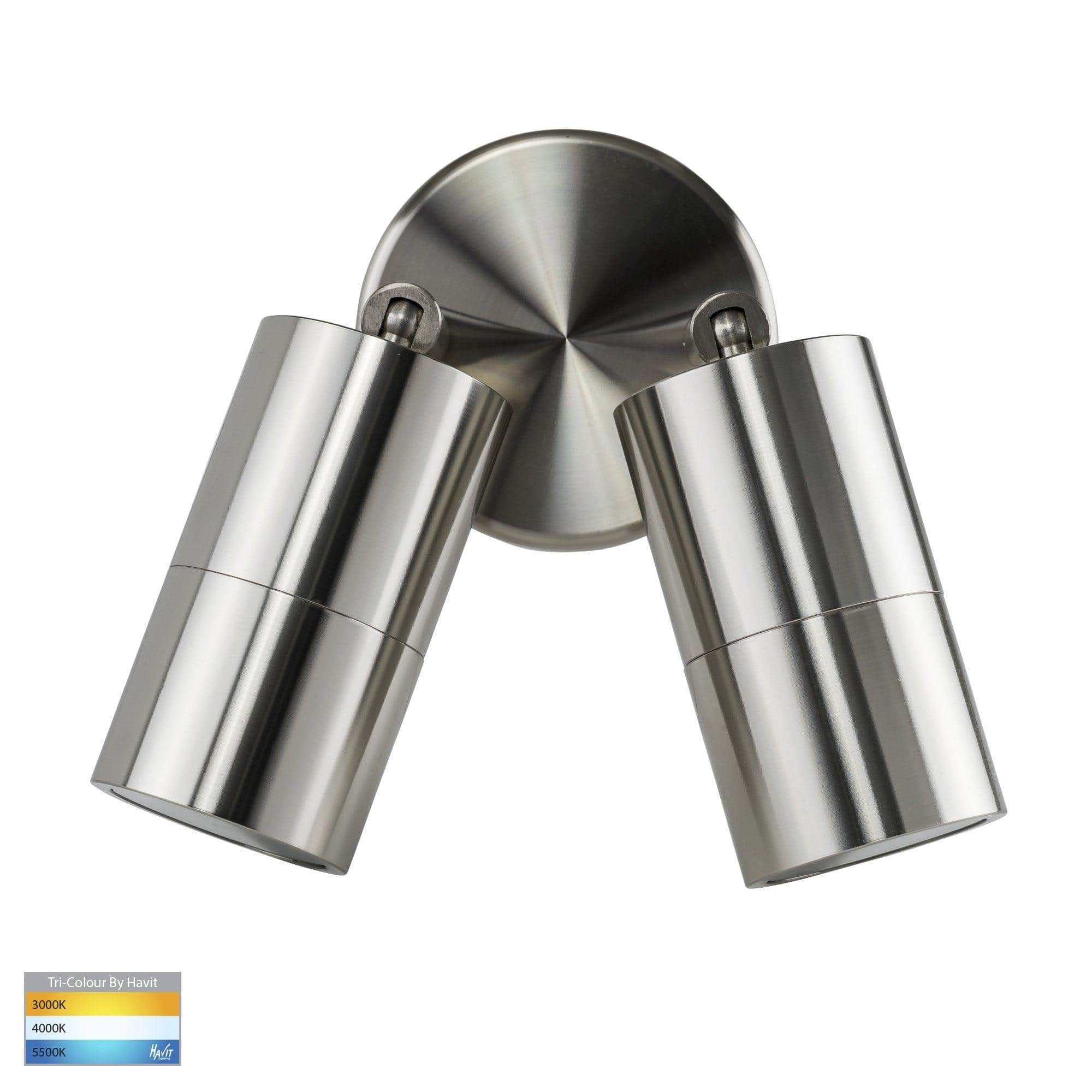 Havit Lighting Outdoor Wall Lights 316 Stainless Steel LED Spotlight CCT 2Lt Lights-For-You HV1305T 9350418015488