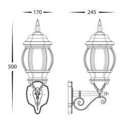 Havit Lighting Outdoor Wall Lights Trener Aluminium Black Wall Light Lights-For-You HV3673W-BLK