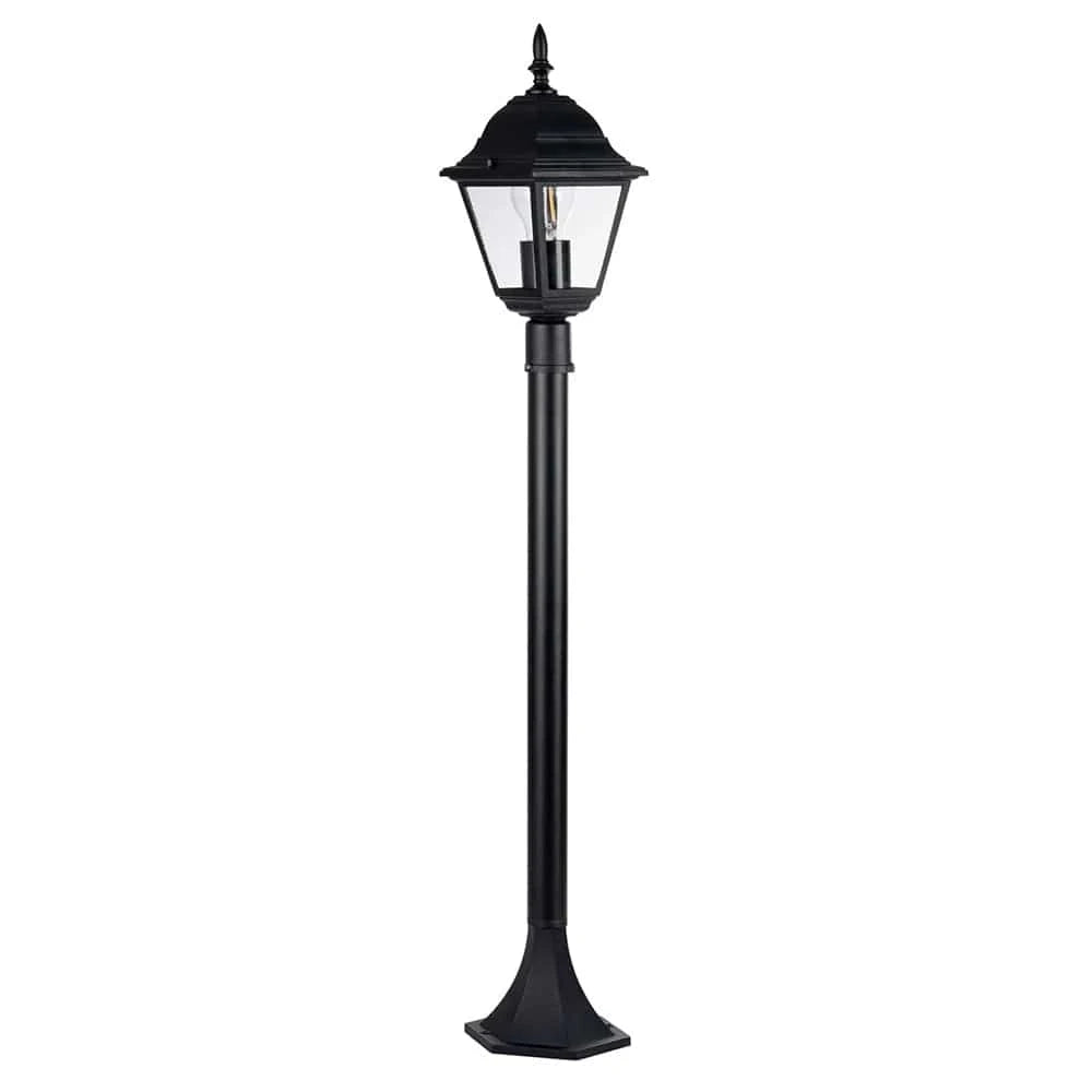 Havit Lighting Panel Lights Newark 4 Panel Post Light in Aluminium Black Havit Lighting - HV1651W-P-BLK Lights-For-You HV1651W-P-BLK