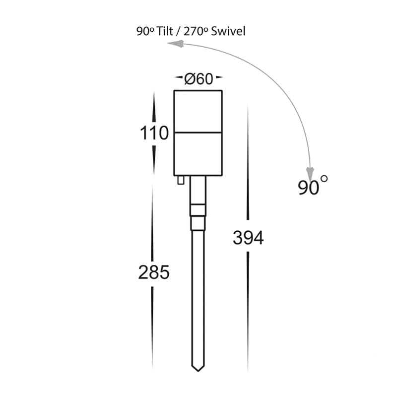 Havit Lighting Spike Lights Matt Black Single Adjustable LED Lights-For-You HV1427T 9350418015853