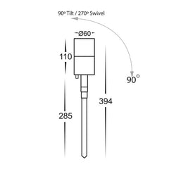 Havit Lighting Spike Lights Matt Black Single Adjustable LED Lights-For-You HV1427T 9350418015853