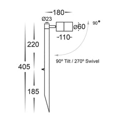 Havit Lighting Spike Lights Tivah Solid Brass TRI Colour Single Lights-For-You HV1407T-BR 9350418028150