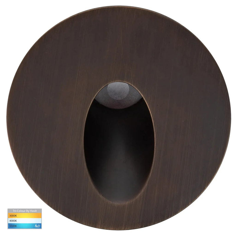 Havit Lighting Step Lights Reces Round Recessed LED Step Light Antique Brass, Black, Brass, SS316, White Havit Lighting HV3205T-12V Lights-For-You HV3205-AB-12V 9350418028075