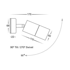 Havit Lighting Wall Lights Matt Black Single Adjustable Tivah Lights-For-You