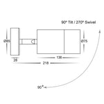 Havit Lighting Wall Lights Maxi Tivah Aluminium Black TRI Colour Lights-For-You HV1228T 9350418018915