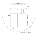 Havit Lighting Wall Lights Tivah Double Adj. Wall Pillar Light With Sensor CCT in Black Havit Lighting - HV1325T-PIR, HV1326T-PIR Lights-For-You