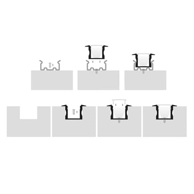 25mm x 16mm White Deep Square Winged Aluminium LED Profile Havit Lighting 