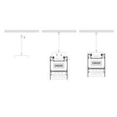 60mm x 80mm Silver Deep Square Up and Down Aluminium LED Profile