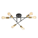 Muna.6 6 Light Close - To - Ceiling Black / Satin Barss - OL63296SB