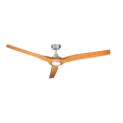 Hunter Pacific Ceiling Fans Brushed Aluminium/Bamboo Blades / Yes Hunter Pacific Radical 3 DC Indoor/Outdoor 60" 3 Blade Ceiling Fan Lights-For-You RL333