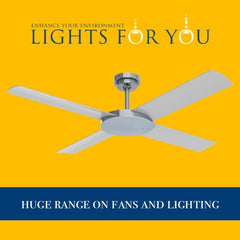 Hunter Pacific Ceiling Fans Brushed Aluminium / No Revolution 3 52" Ceiling Fan with beautiful design by Hunter Pacific Lights-For-You FNC238BAL2