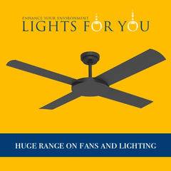 Hunter Pacific Ceiling Fans Matt Black / No Revolution 3 52" Ceiling Fan with beautiful design by Hunter Pacific Lights-For-You FNC238BKL2