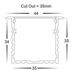 44mm x 35mm Silver Square Winged Large Aluminium LED Profile Havit Lightin