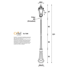 Oriel Albion Post Traditional Outdoor Post Light