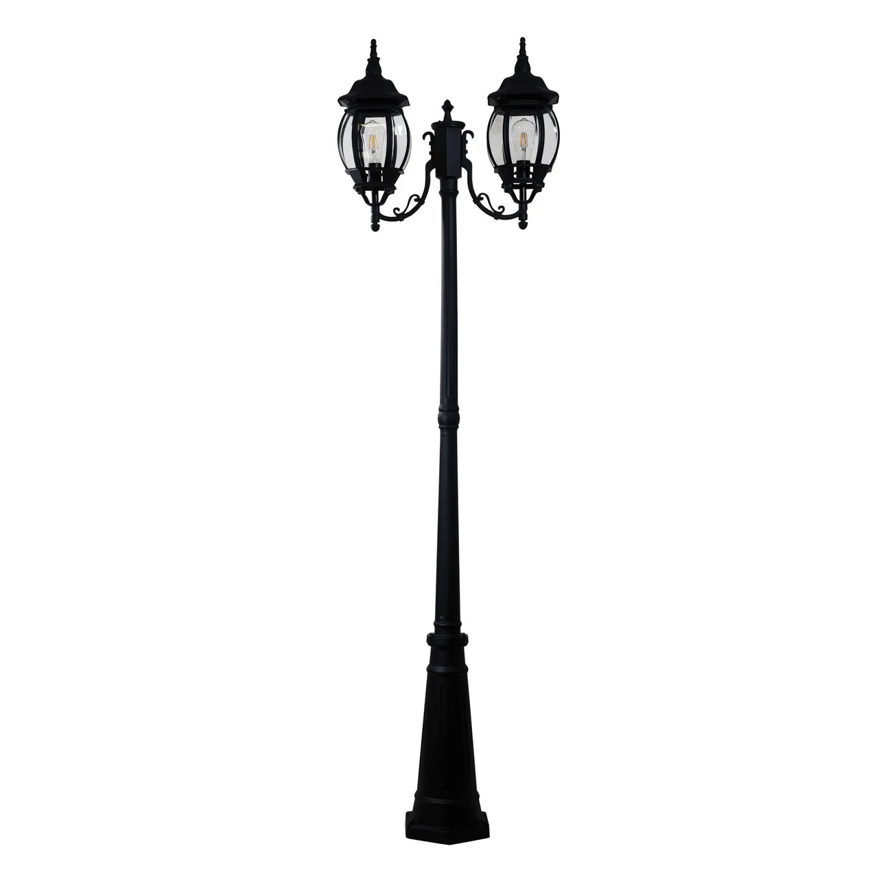 Oriel Highgate Twin Black Tradtional Outdoor Post Light