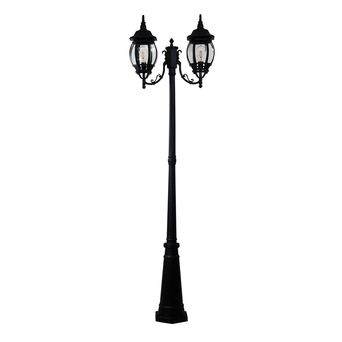 Oriel Highgate Twin Black Tradtional Outdoor Post Light
