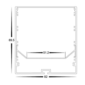 82mm x 90mm White Deep Square Aluminium LED Profile Large Havit Lighting