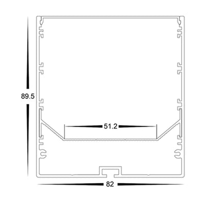 82mm x 90mm White Deep Square Aluminium LED Profile Large Havit Lighting
