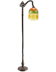 Lights For You Floor Lamps Amber/Green Beaded Edwardian Floor Lamp Lights-For-You FLI046AGC6