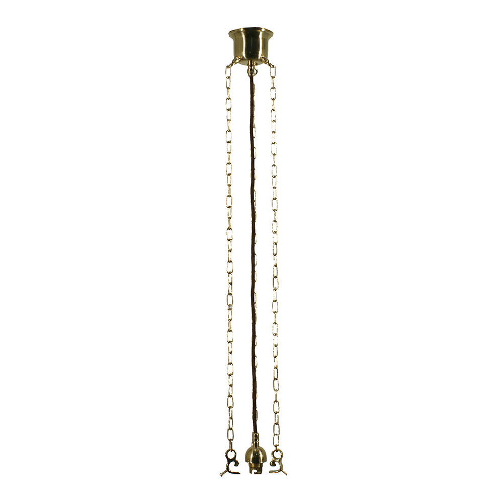 Lode Lighting 3 Chain Suspension Set Polished Brass Standard 3 Chain Suspension Set Complete With Hooks Lights-For-You 3006006