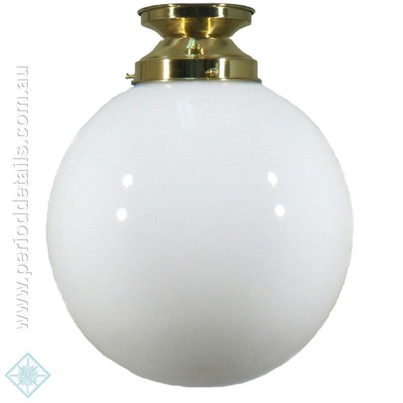 Lode Lighting Batten Fix Lights Polished Brass DIY Batten Fix With 10" Sphere Opal Gloss Glass by Lode Lighting Lights-For-You 3000035